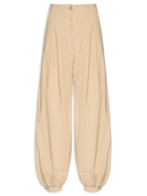 Calça Feminina Algodão Ampla - Bege