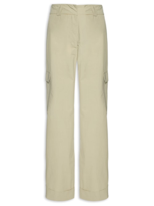 Calça Feminina Algodão Bolsos Laterais – Verde