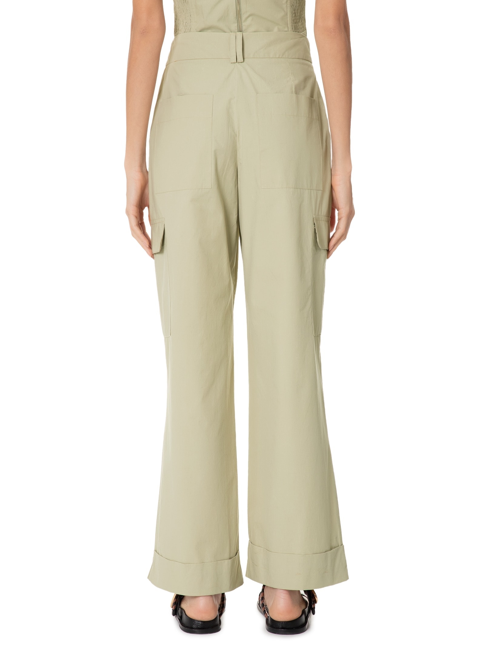 Calça Feminina Algodão Bolsos Laterais Verde Dress To