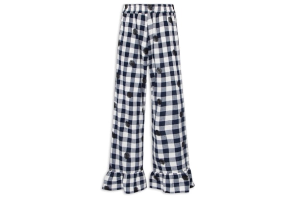 Calça Feminina Algodão Vichy Maxi Bordado - Preto
