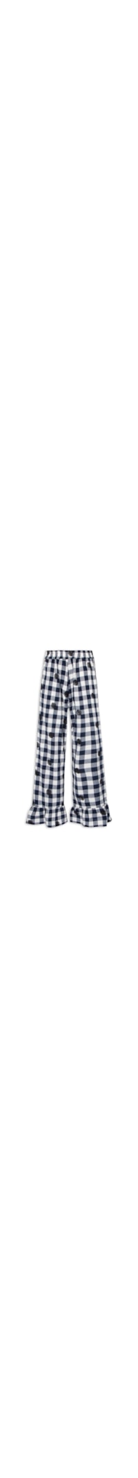 Calça Feminina Algodão Vichy Maxi Bordado - Preto