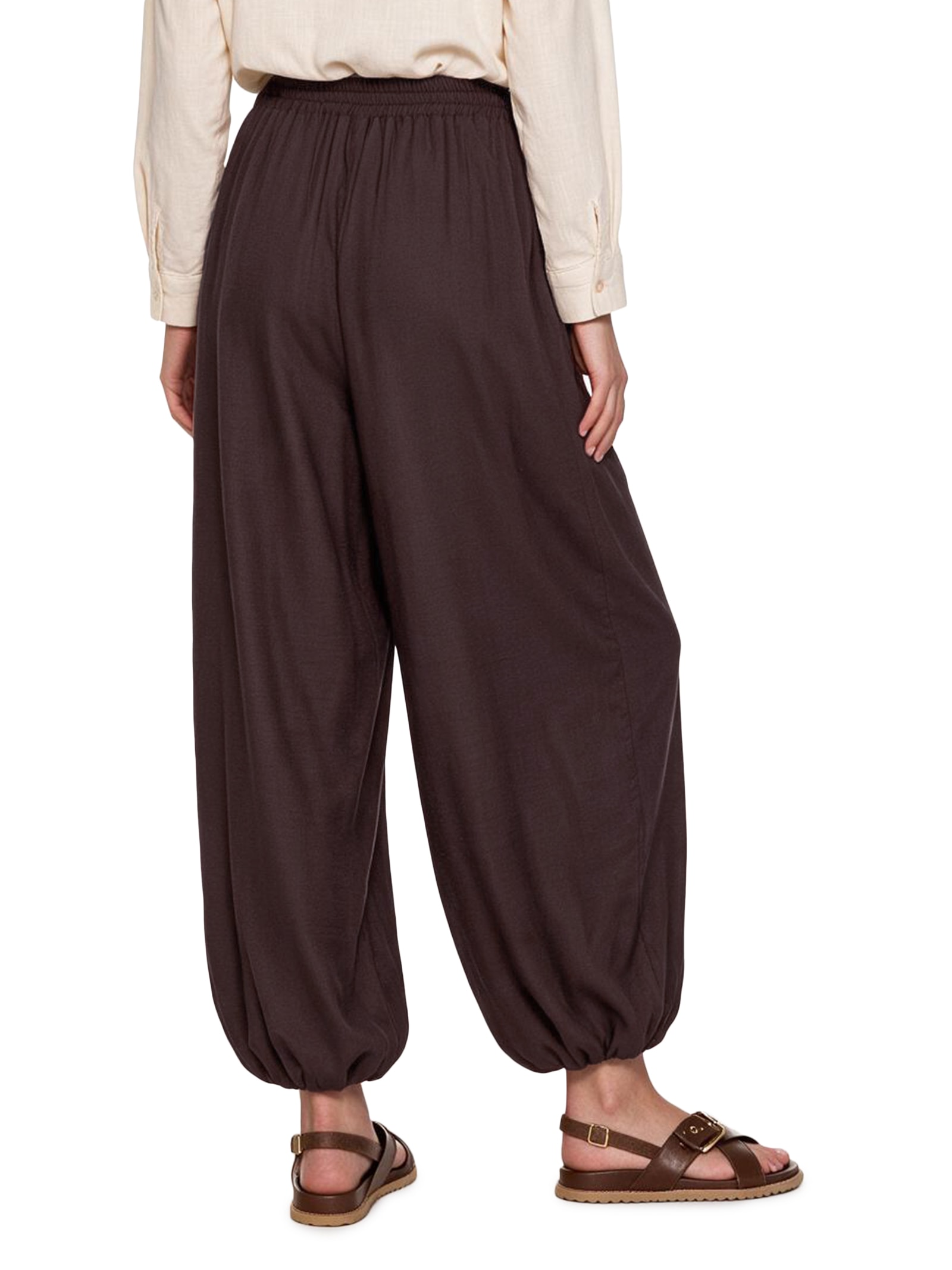 Calça Feminina Alladin Pala Lastex Marrom Cacay