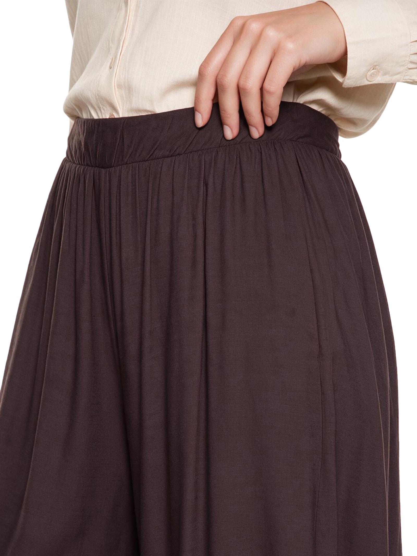 Calça Feminina Alladin Pala Lastex Marrom Cacay