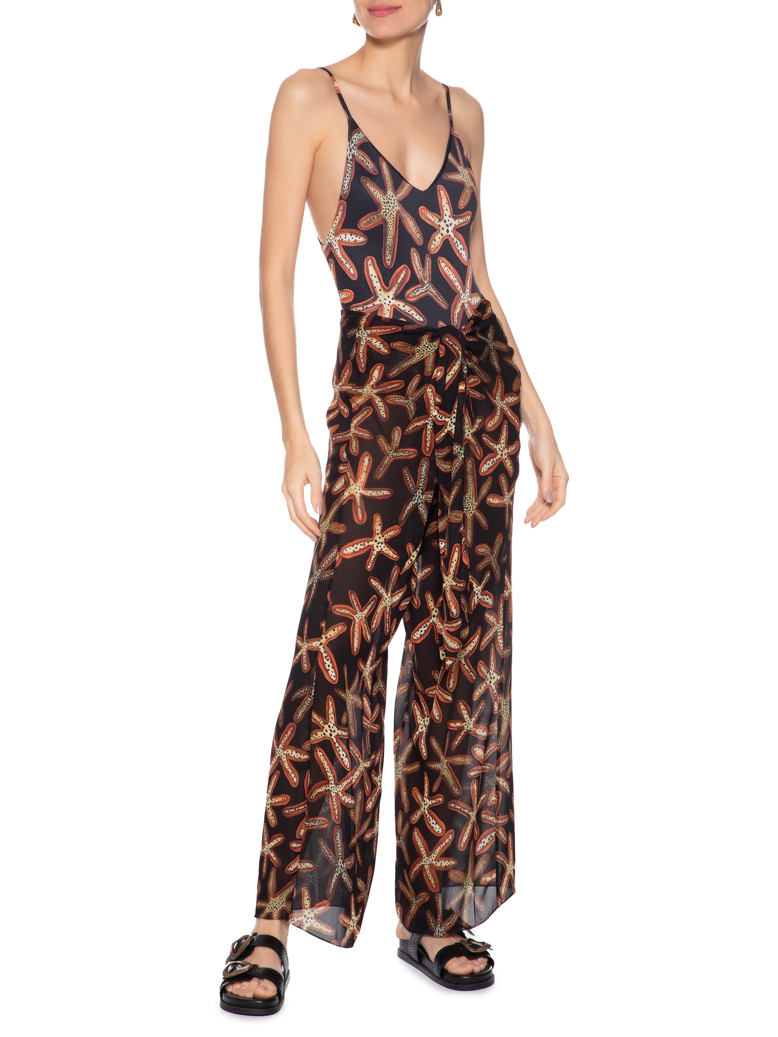 Calça Feminina Amarração Fig Aster Resort Preto Animale Resort