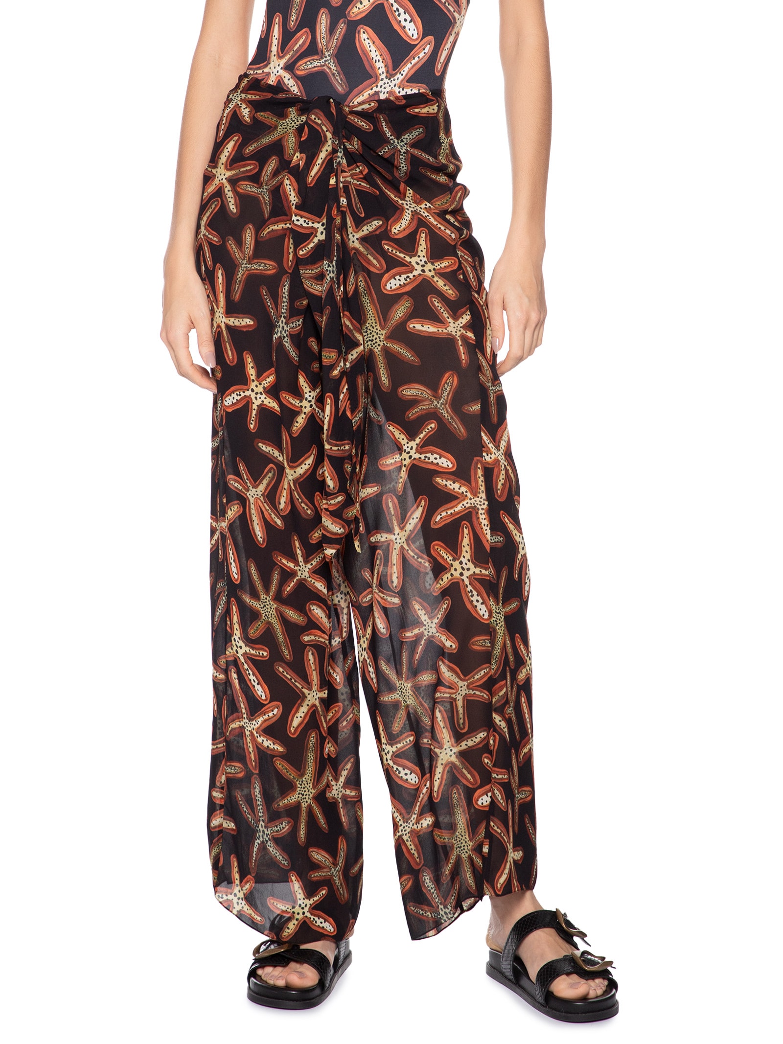 Calça Feminina Amarração Fig Aster Resort Preto Animale Resort