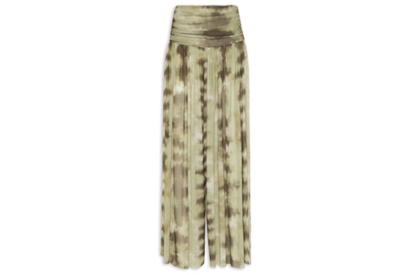 Calça Feminina Ampla com Pala Franzida – Verde