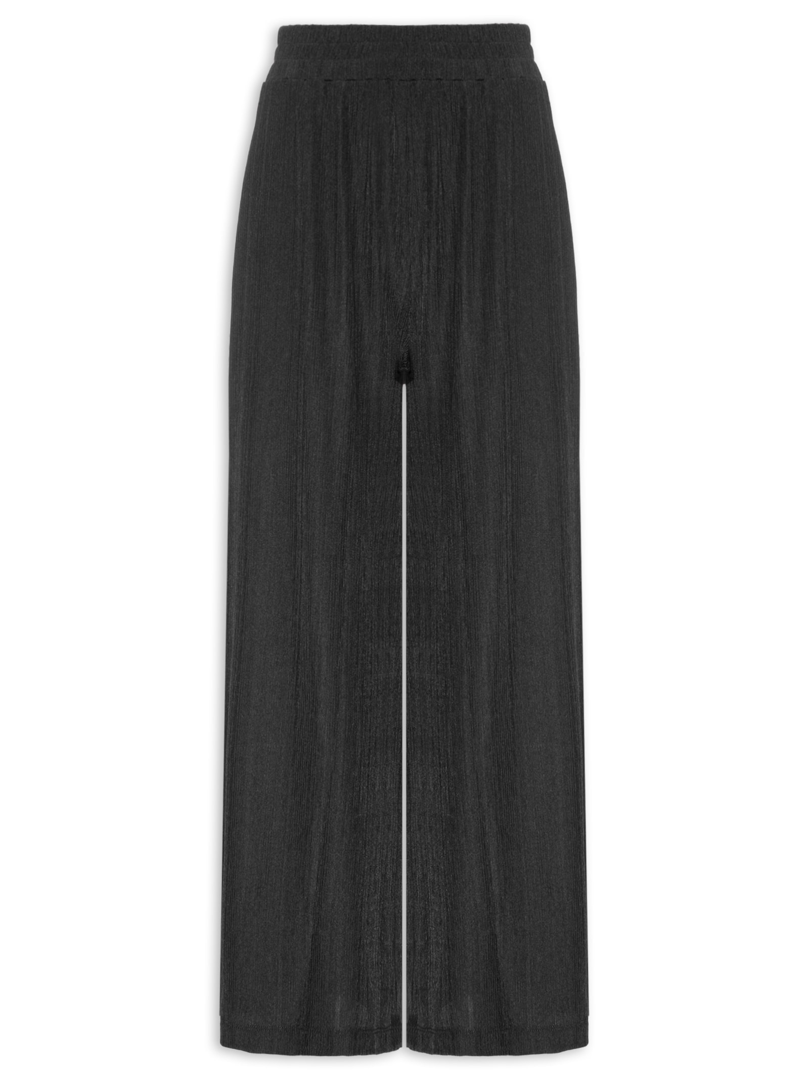 Calça Feminina Ampla Cós Elástico Preto Cacay