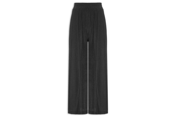 Calça Feminina Ampla Cós Elástico - Preto