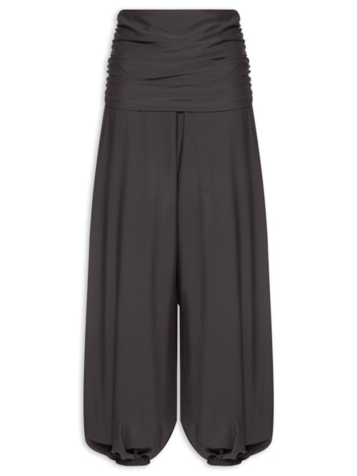 Calça Feminina Ampla De Malha - Marrom