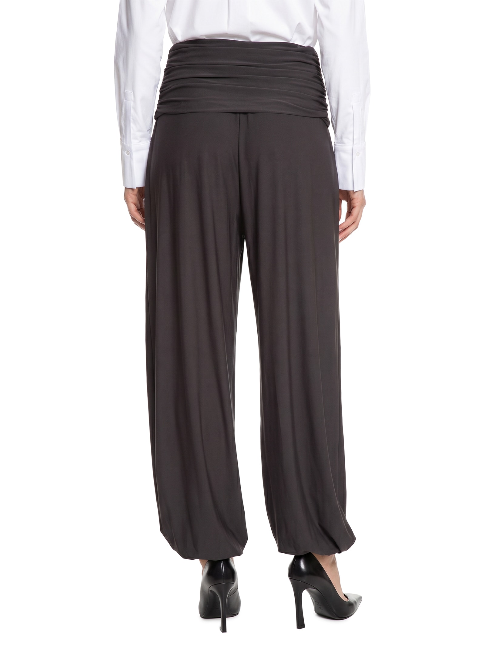 Calça Feminina Ampla De Malha Marrom Lança Perfume