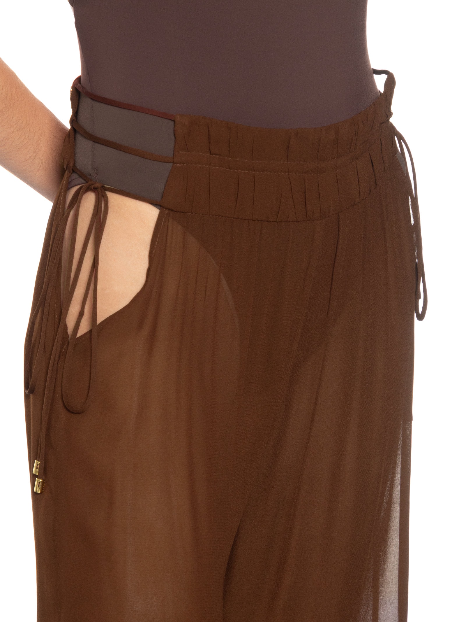 Calça Feminina Ampla Marrom Resort Marrom Animale Resort