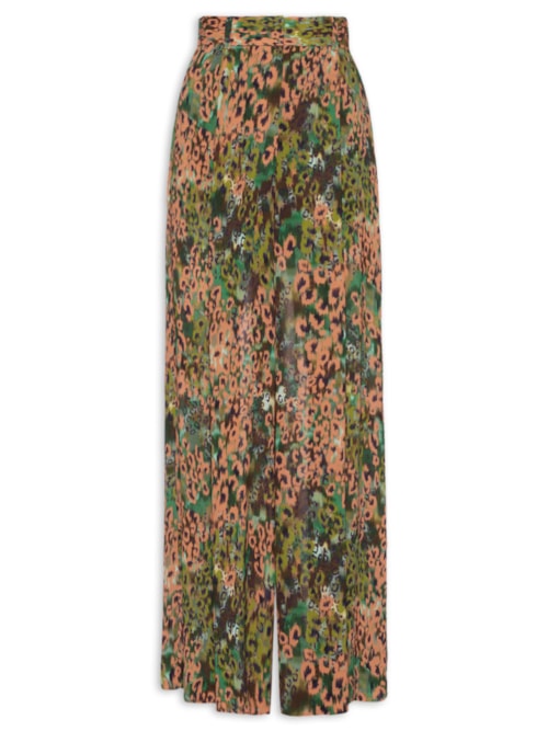 Calça Feminina Ampla Onça Camuflada – Verde