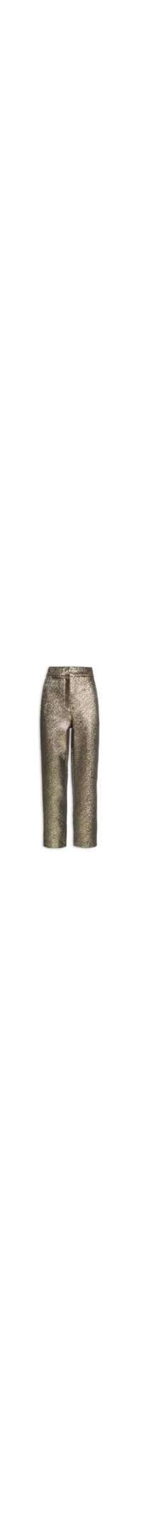 Calça Feminina Ampla Textura Metálica - Dourado
