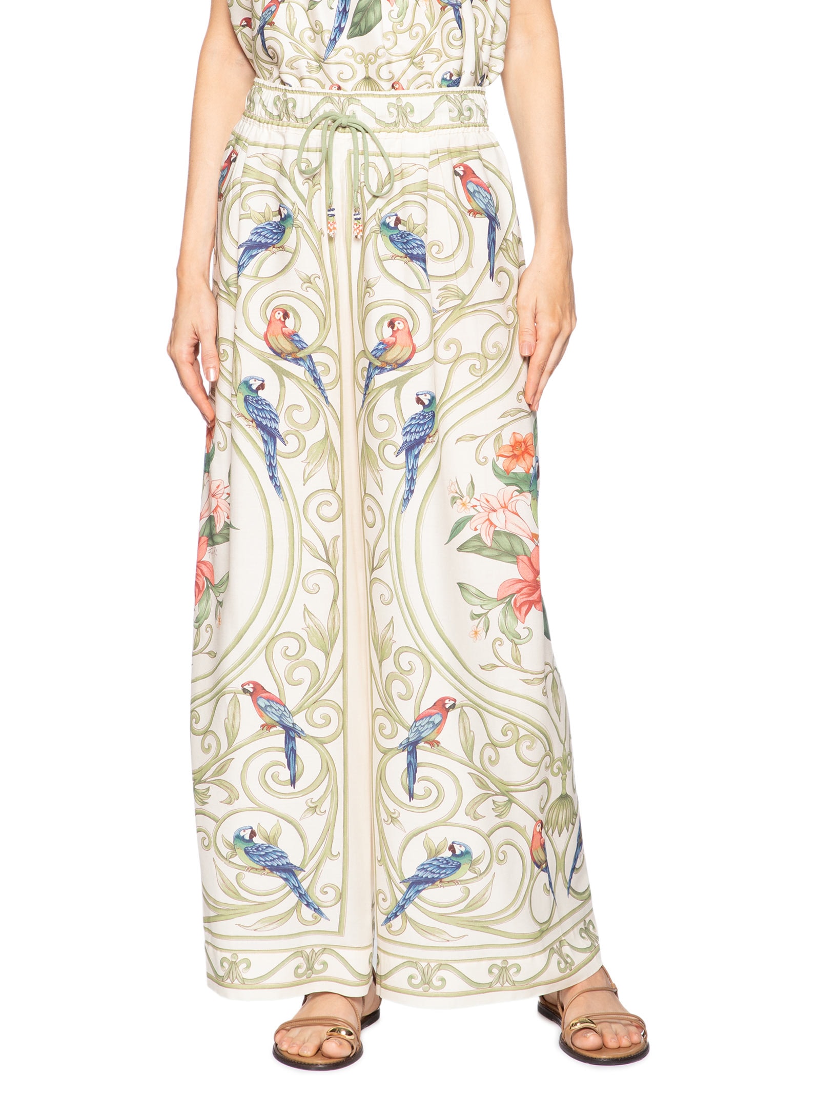Calça Feminina Arabesco Tropical Off White Farm