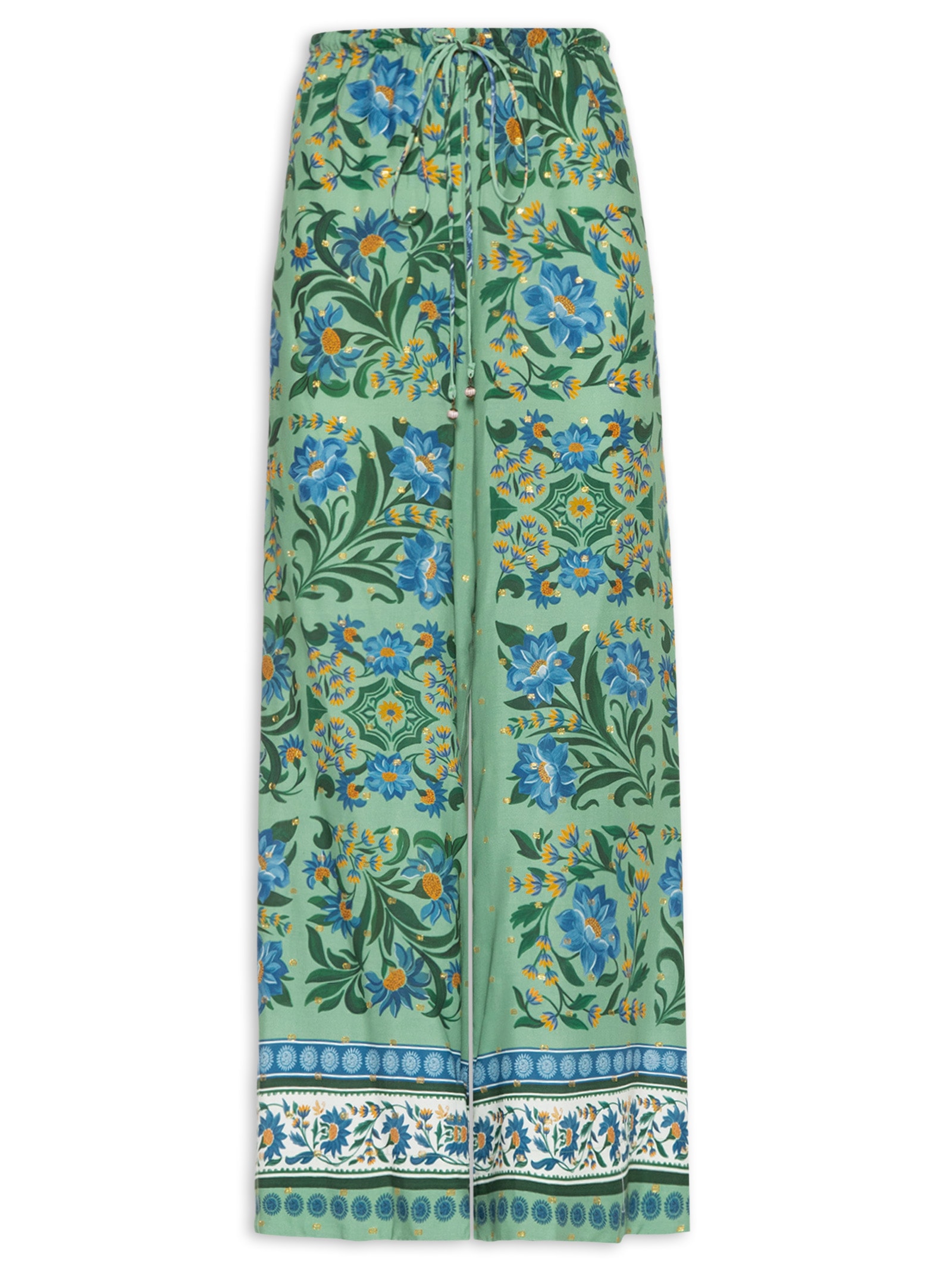 Calça Feminina Azulejo Florido Verde Farm