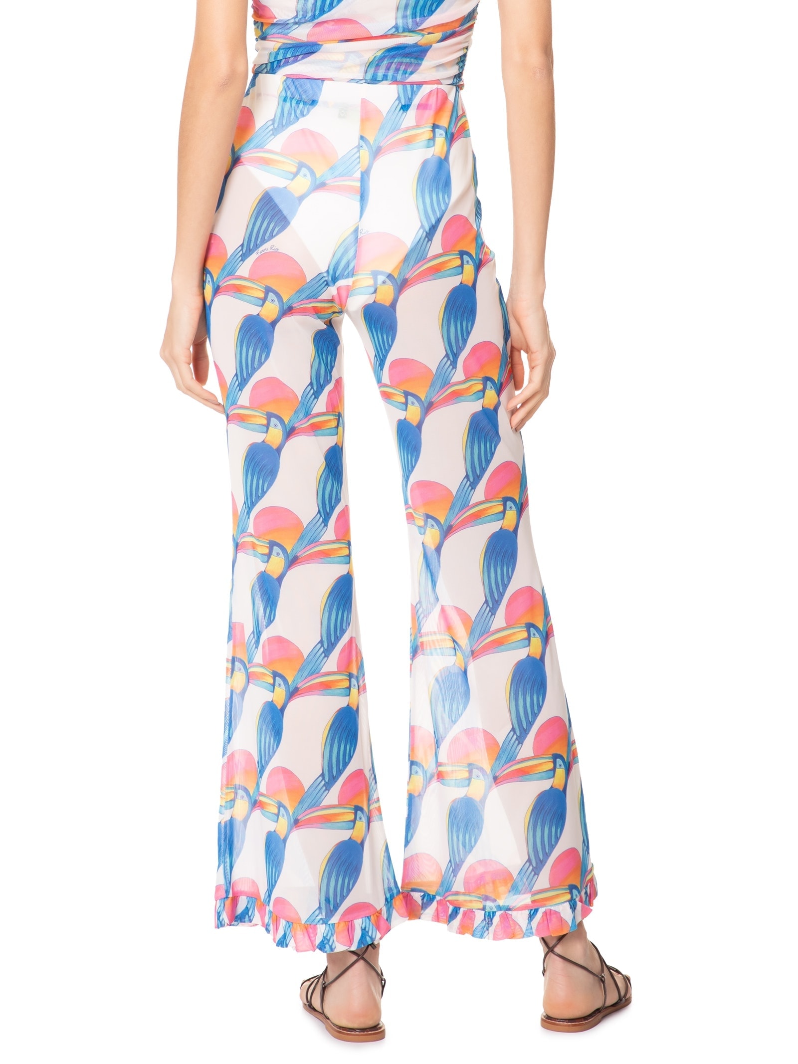 Calça Feminina Babados Tule Tucanitas Branco Farm