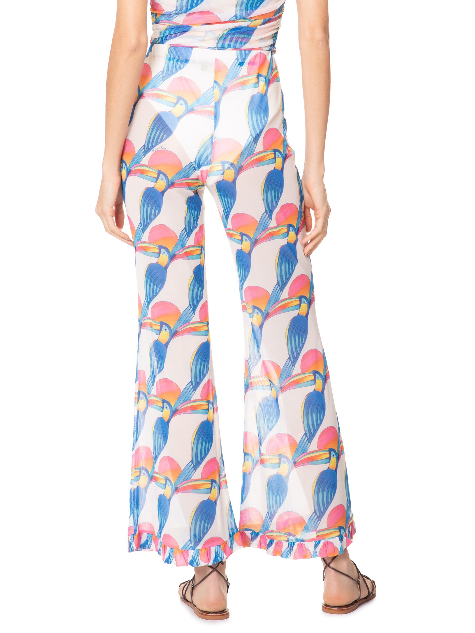 Calça Feminina Babados Tule Tucanitas Branco Farm