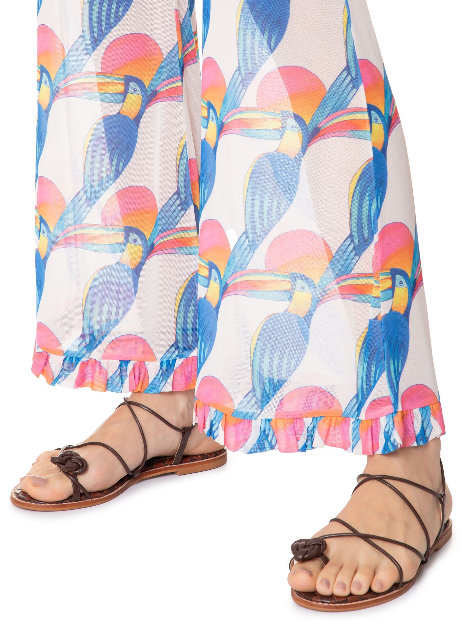 Calça Feminina Babados Tule Tucanitas Branco Farm