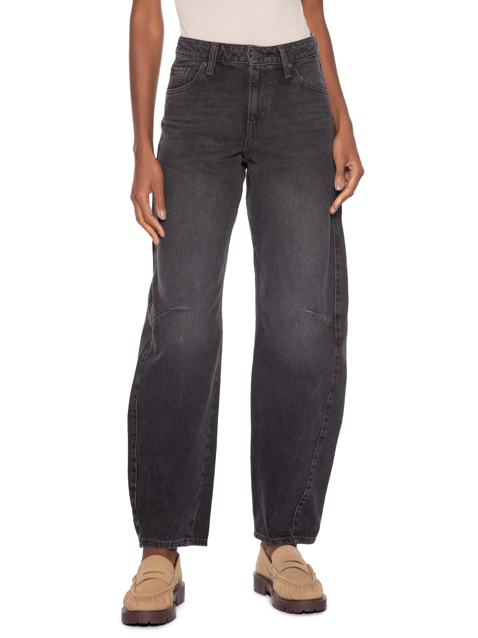 Calça Feminina Baggy Dad Barrel Preto Levi's