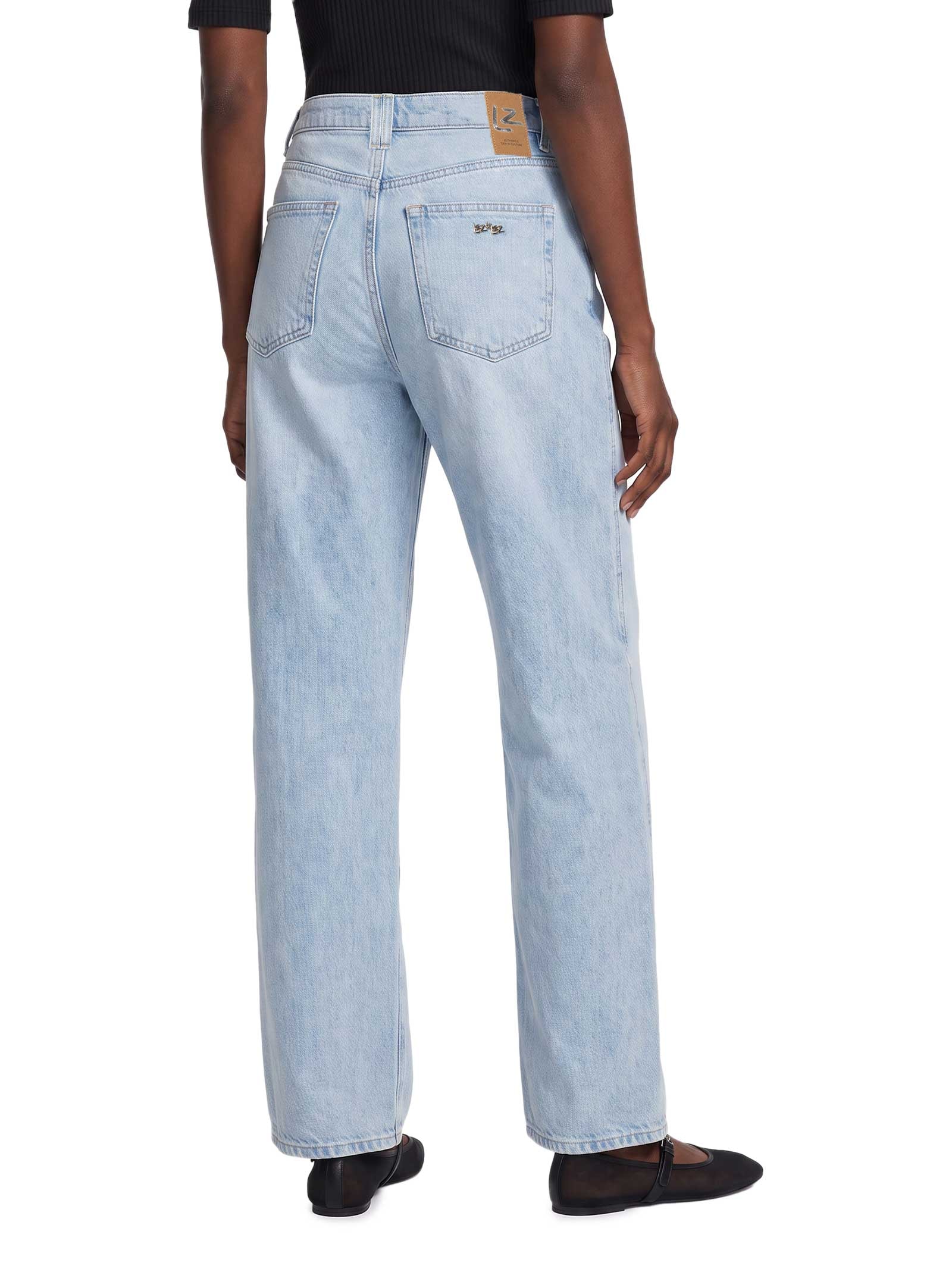Calça Feminina Baggy Jeans  Azul Lez A Lez