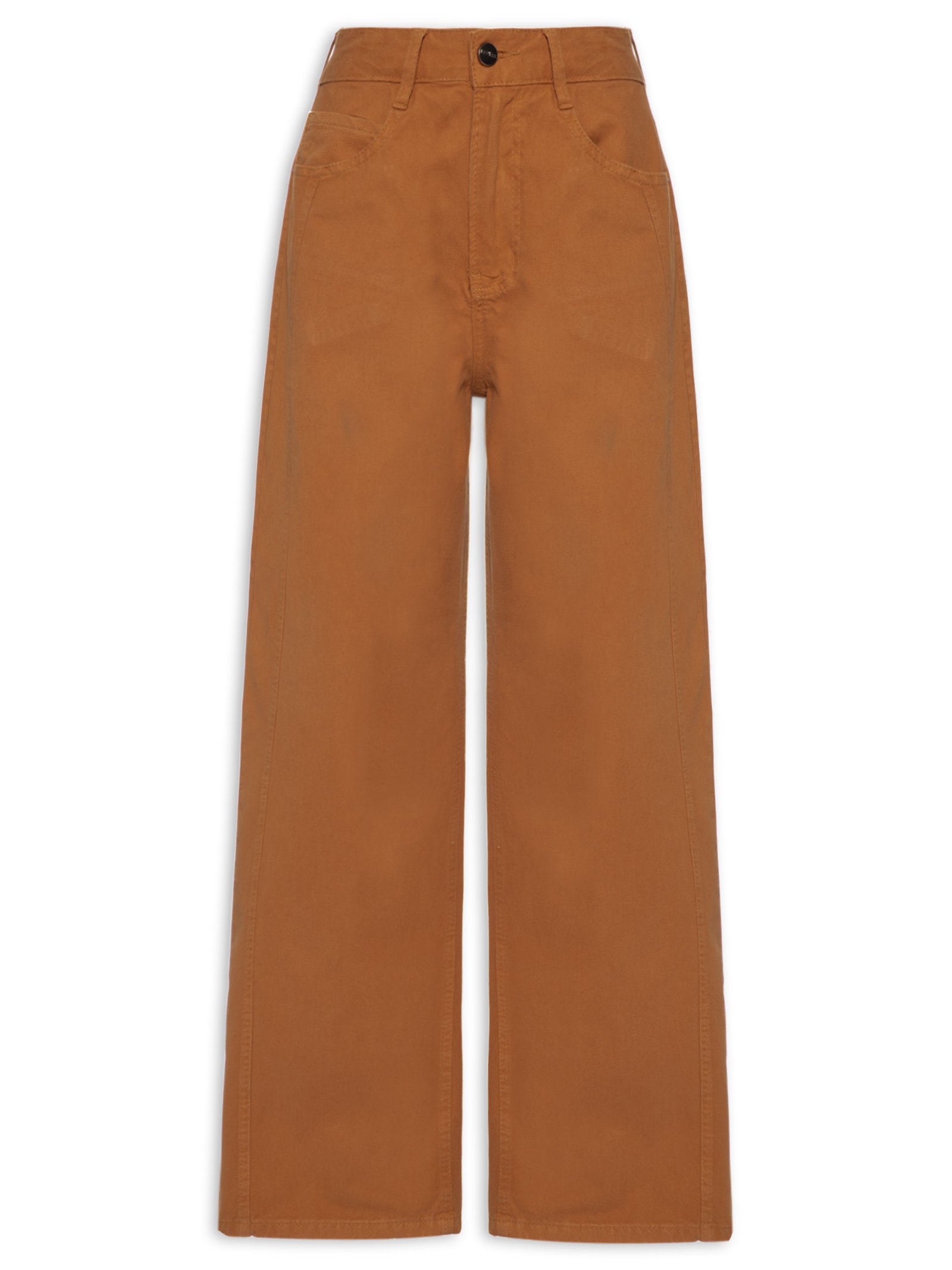 Calça Feminina Baggy Sarja Marrom Lez A Lez