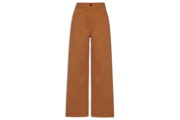 Calça Feminina Baggy Sarja - Marrom