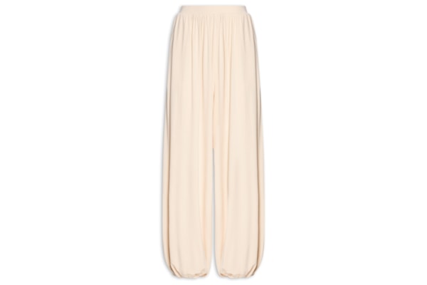 Calça Feminina Ballon Cintura Alta De Malha Leve - Bege