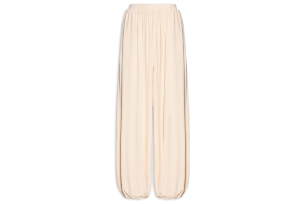 Calça Feminina Ballon Cintura Alta De Malha Leve - Bege