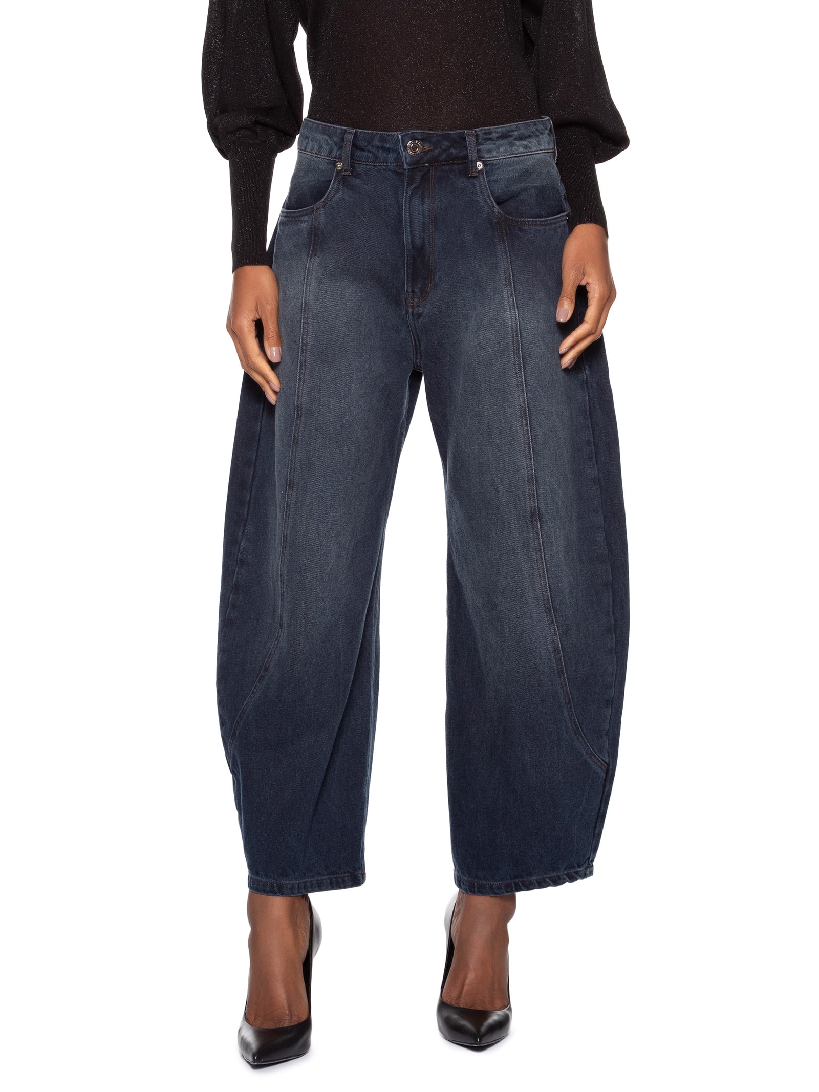 Calça Feminina Ballon Dark Blue Azul Animale Jeans