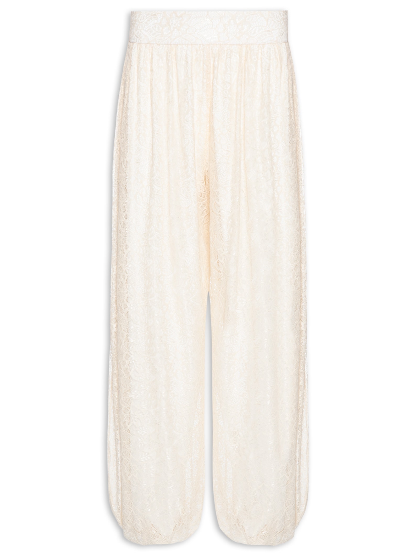 Calça Feminina Ballon em Renda Off White My Favorite