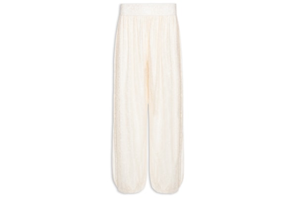 Calça Feminina Ballon em Renda - Off White