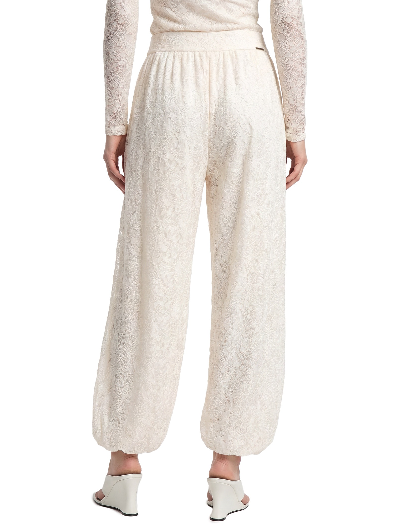 Calça Feminina Ballon em Renda Off White My Favorite