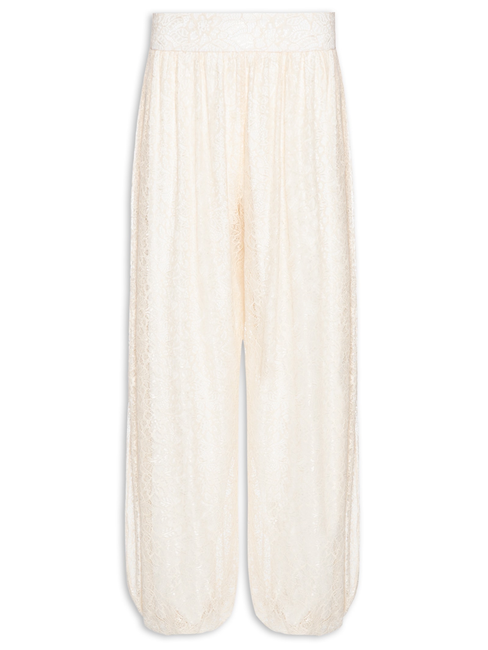 Calça Feminina Ballon em Renda Off White My Favorite