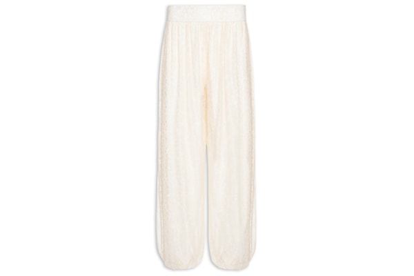 Calça Feminina Ballon em Renda - Off White