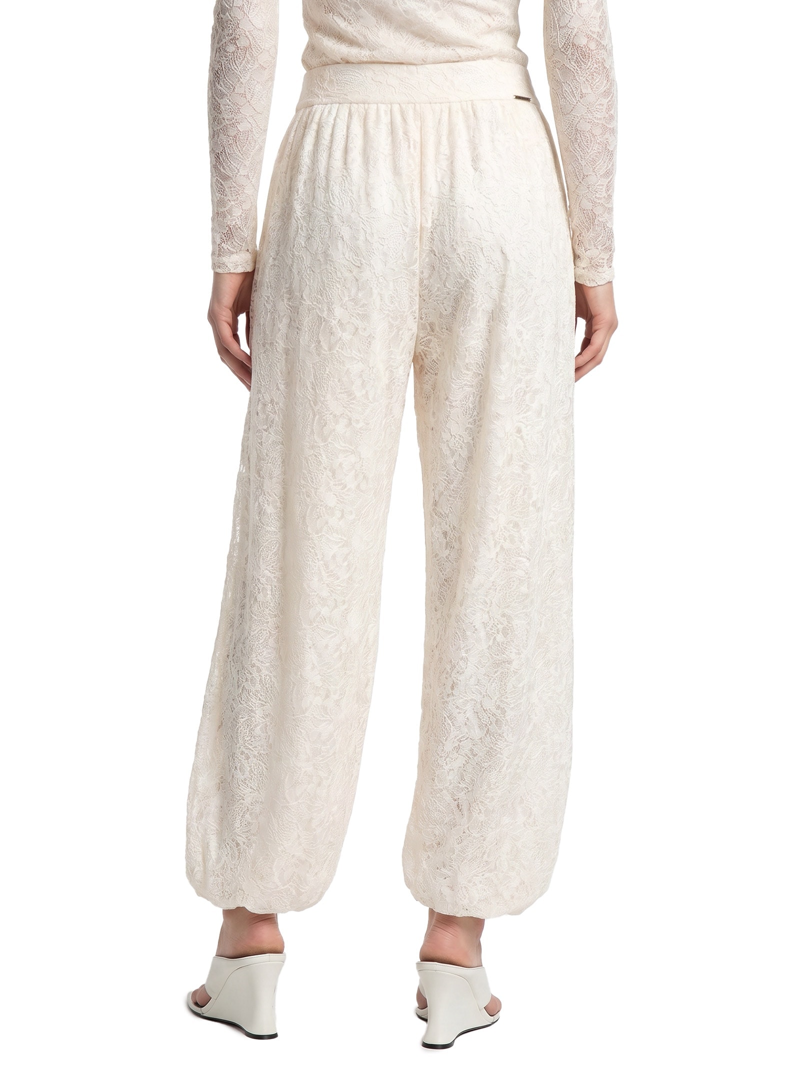Calça Feminina Ballon em Renda Off White My Favorite