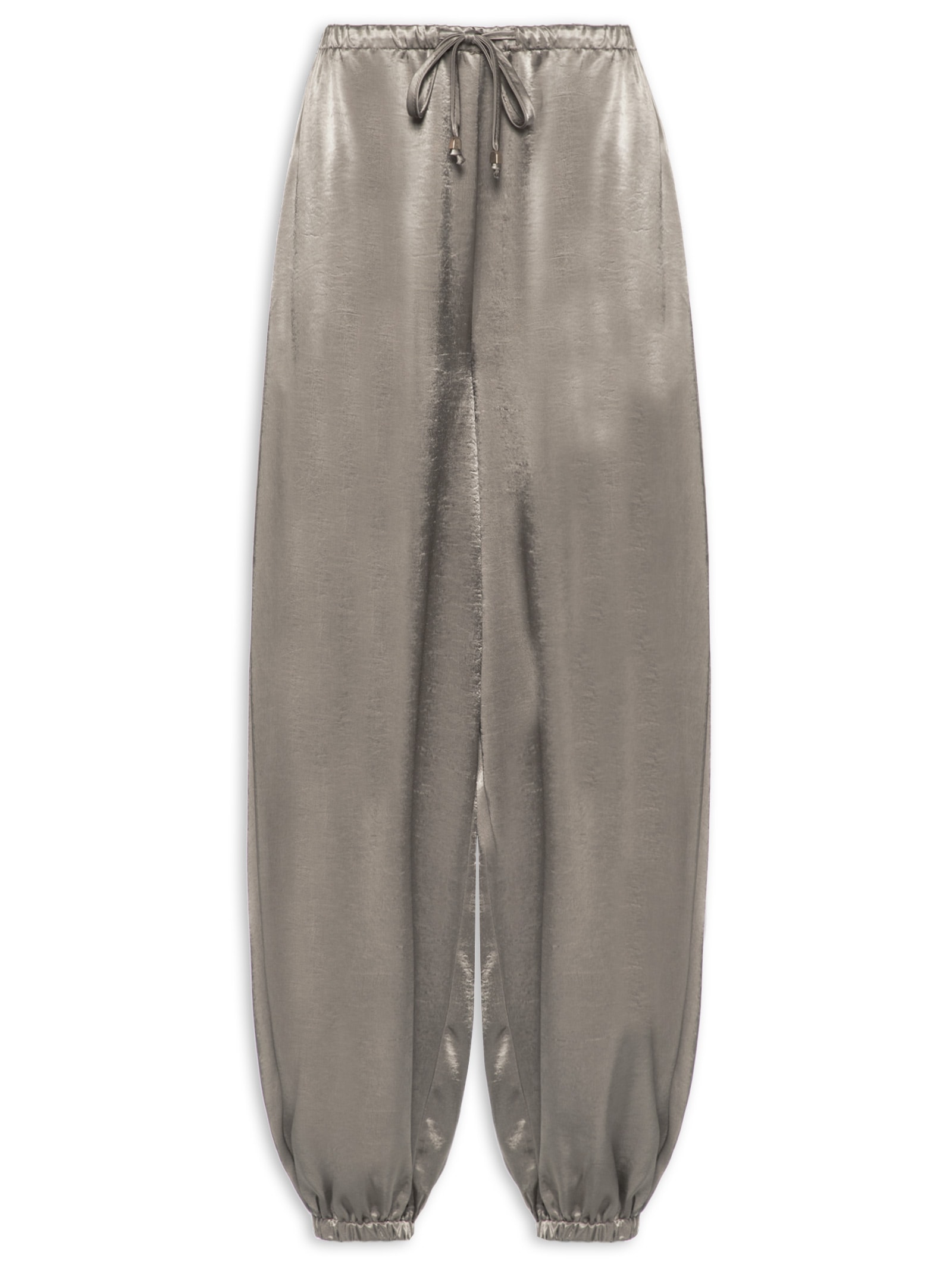 Calça Feminina Balloon Acetinada Cinza Market 33