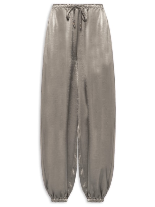 Calça Feminina Balloon Acetinada - Cinza