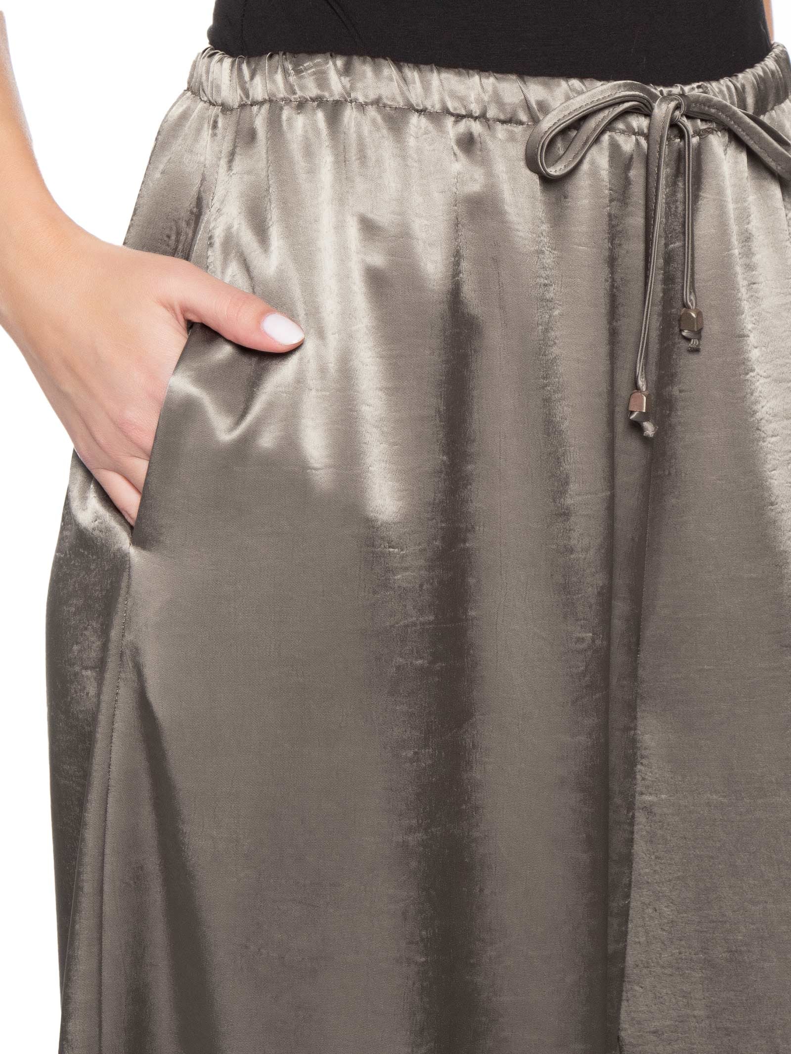 Calça Feminina Balloon Acetinada Cinza Market 33