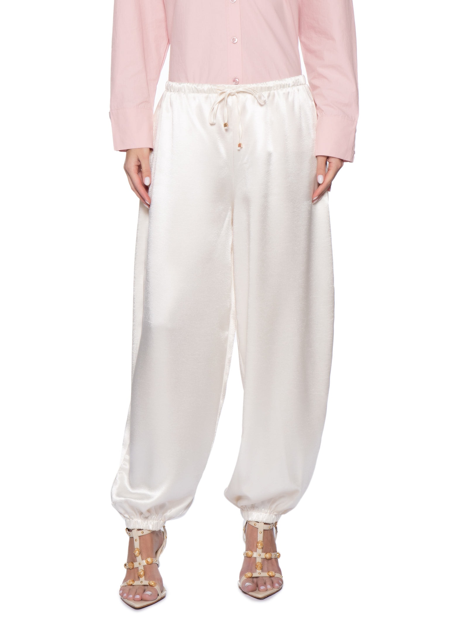 Calça Feminina Balloon Acetinada Off White Market 33