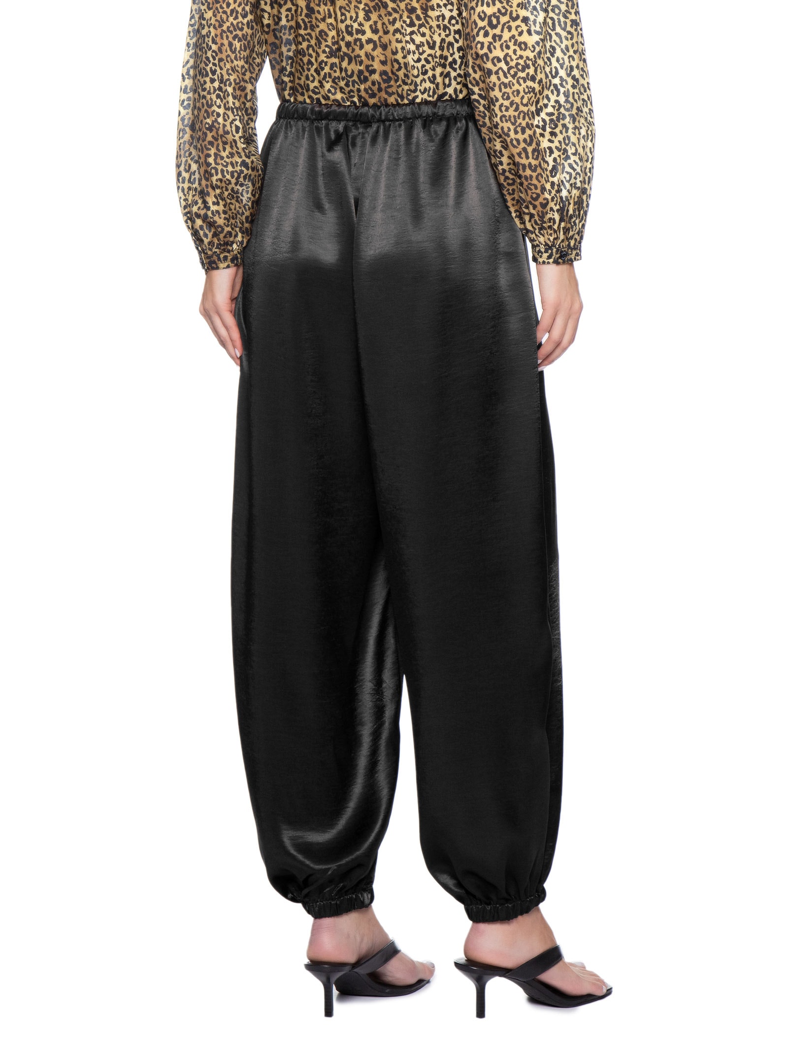 Calça Feminina Balloon Acetinada Preto Market 33
