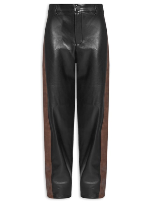 Calça Feminina Balloon Bicolor - Preto