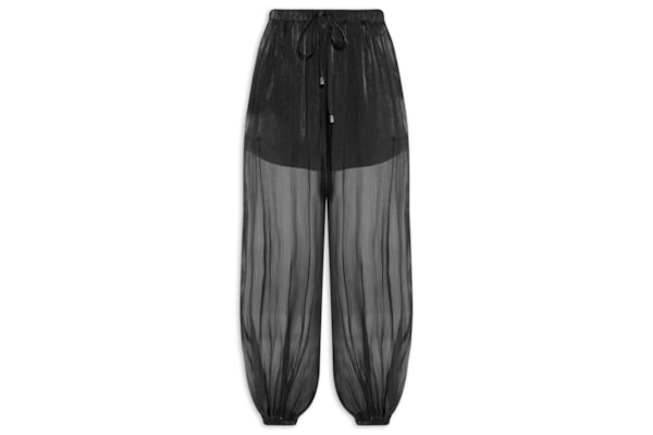 Calça Feminina Balloon Com Fecho De Amarração - Preto