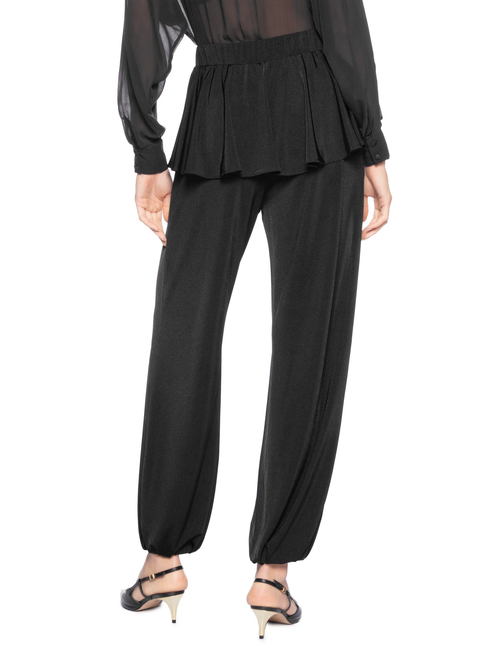 Calça Feminina Balloon Com Sobreposição De Saia Preto '2Essential