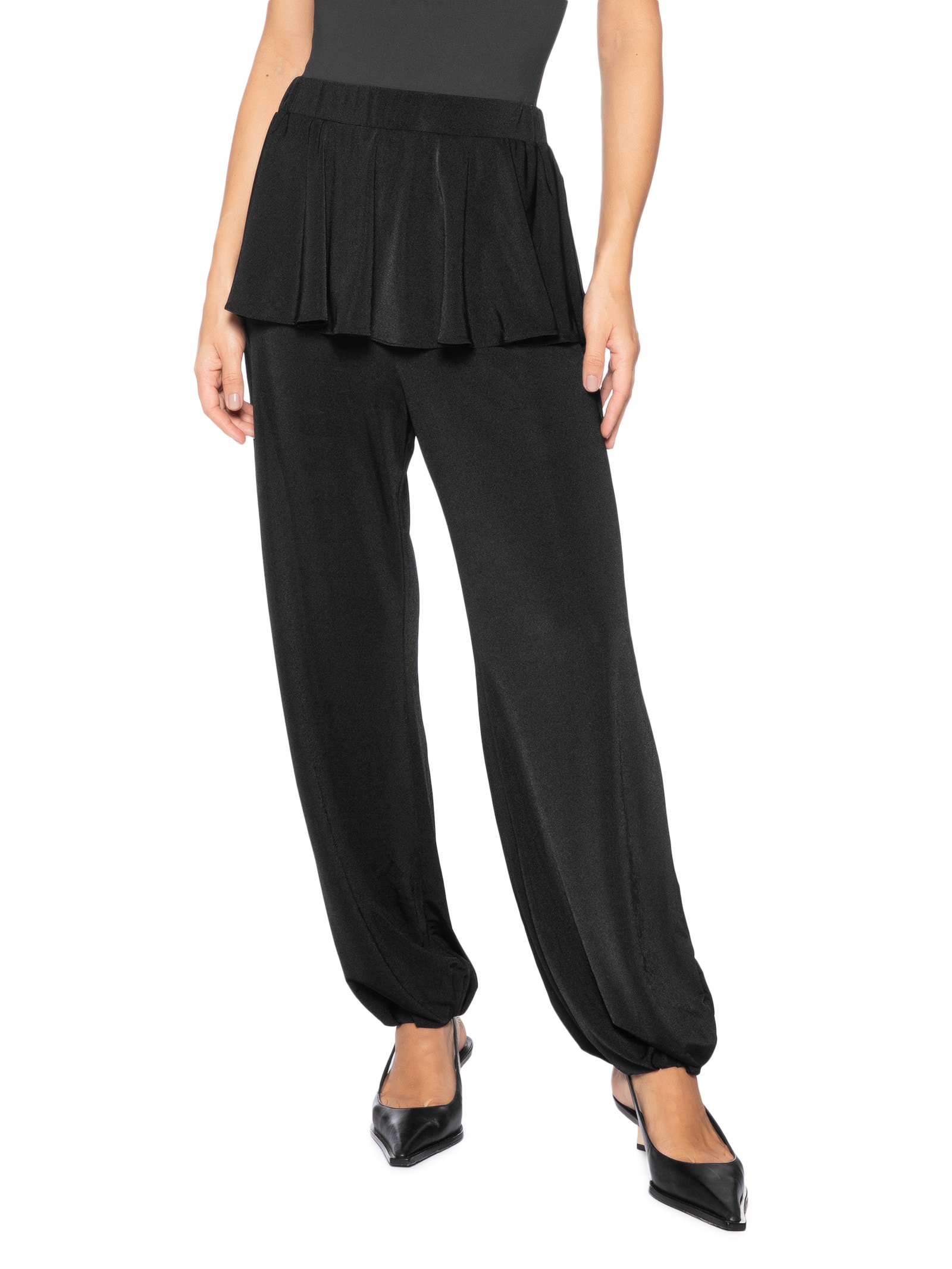 Calça Feminina Balloon Com Sobreposição De Saia Preto '2Essential