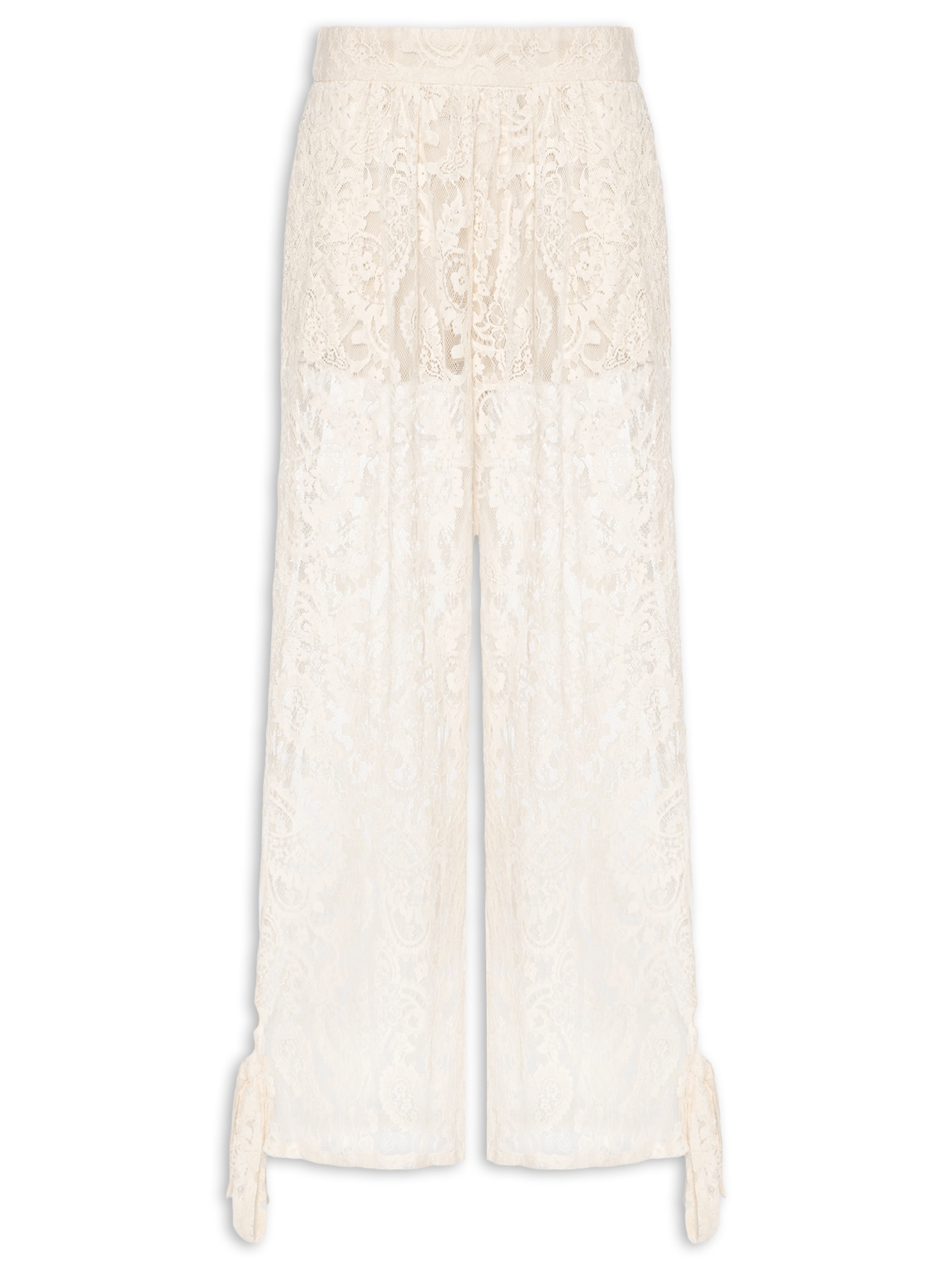 Calça Feminina Balloon Em Renda Off White '2Essential