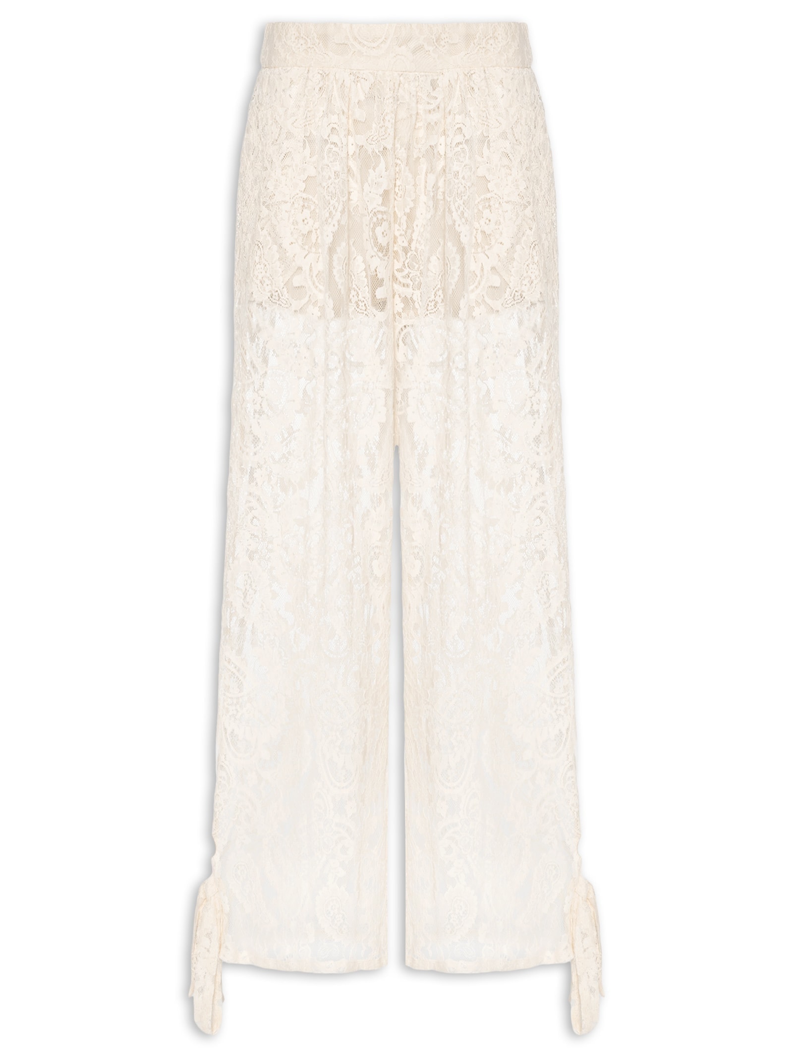 Calça Feminina Balloon Em Renda Off White '2Essential