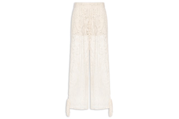 Calça Feminina Balloon Em Renda - Off White