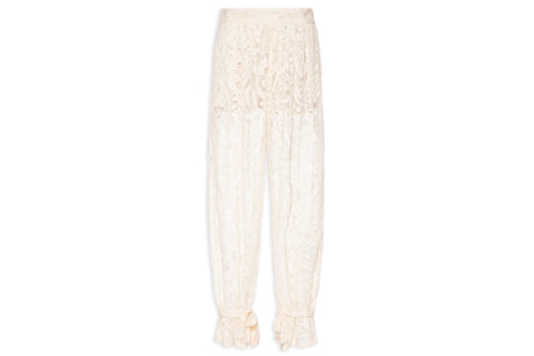 Calça Feminina Balloon Em Renda - Off White