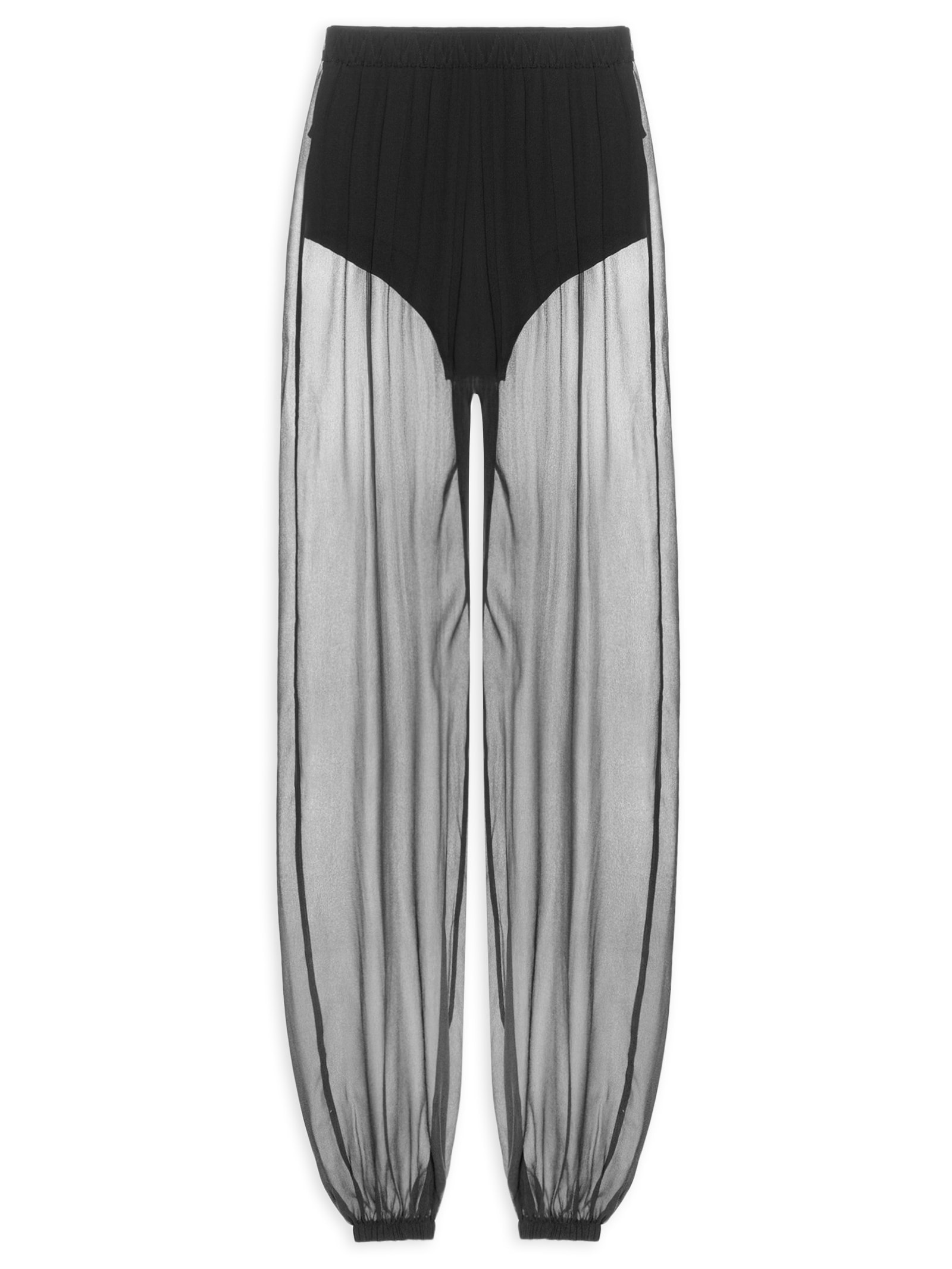 Calça Feminina Balloon Em Seda Pura Preto '2Essential