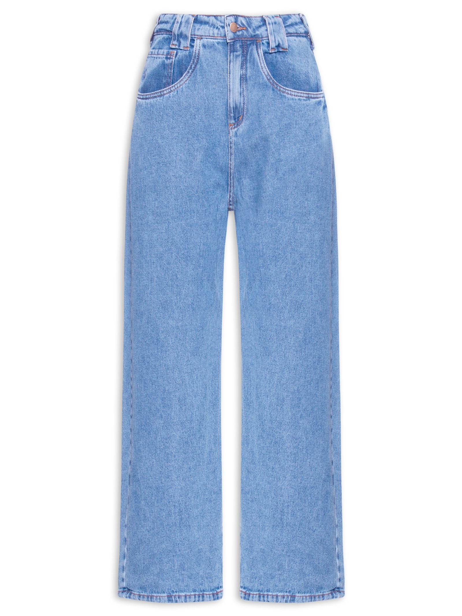 Calça Feminina Balloon Jeans Azul Market 33